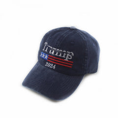 2024 American Election Hat Washed Old Truck Driver Peaked Cap Sichuan Puwang Baseball Cap