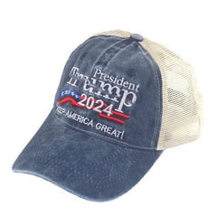 2024 American Election Hat Washed Old Truck Driver Peaked Cap Sichuan Puwang Baseball Cap